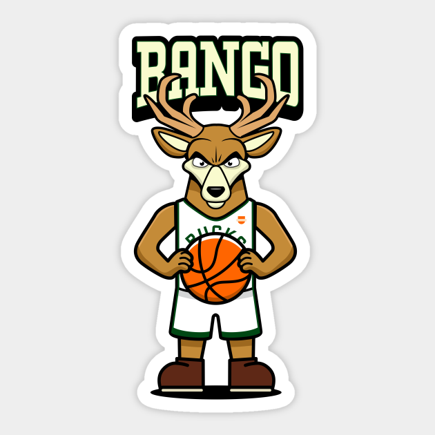 Bango The Deer Milwaukee Bucks Mascot Sticker Teepublic 3138